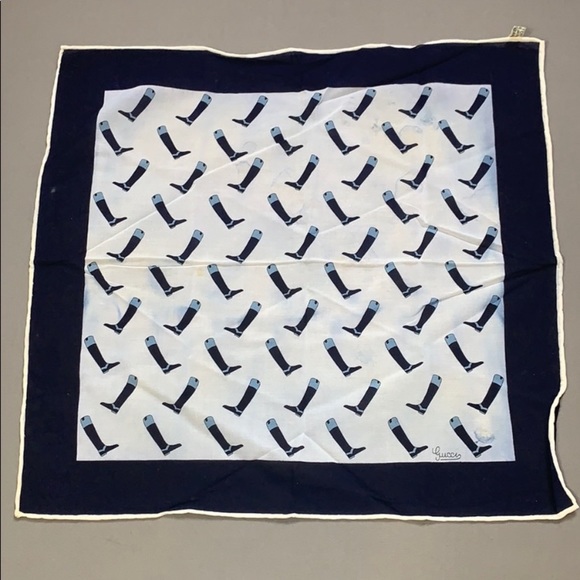 Gucci vintage boot-patterned handkerchief / scarf - Picture 1 of 4